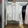 26 Otoño Nuevo Estilo Tela Oxford Cuadrado Holgado Solapa Manga Larga Camisa Camisa de Aire Acondicionado Top Mujer Y488520