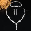 Corea del Sur Popular Cadena de Garras de Metal Collar con Pedrería Collar Pendientes Traje de Joyería Venta al por Mayor