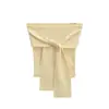 Design Feminino Americano Sexy Sexy Justo ao Corpo Envolto no Peito com Tiras no Peito e Tops de Tricô com Coletes por Dentro