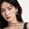 Pendientes de Plata de Ley S925 con Aguja y Diseño de Gota de Agua con Diamantes Brillantes, Lujo Ligero y Sensación de Alta Gama, Pendientes de Estilo Minimalista Único