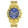 Reloj de Hombre Transfronterizo Set de 4 Piezas Reloj de Cuarzo de Negocios para Hombre de Esfera Grande Anillo Pulsera Conjunto de Collar
