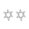 Brincos de girassol cravejados de diamantes moda feminina brincos de zircônia microcravejados coração de menina brincos de flor oca pequenos estilo coreano cobre