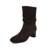 Bico redondo, salto grosso TPR (sola de borracha) botas da moda, adequadas para todas as estações, em estilo europeu e americano, projetadas para o uso diário