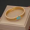 [Bingmeng] Nueva joyería transfronteriza con aceite goteando, pulsera vintage de acero inoxidable, pulsera INS B491