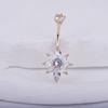 Estilo Coreano Venta Caliente Nuevo Estilo Simple Flor de Circonia Estilo Acero de Titanio Fresco Anillo para Ombligo de Mujer Piercing de Moda Personalizado Adornos Umbilicales