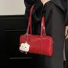 Bolsa de Mão de Couro com Textura de Cera Oleosa para Mulheres 2025 Nova Tendência Moda Verão Comutador Bolsa Almofada Versátil Bolsa Transversal