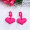 Nuevos Aretes de Pintura en Spray de San Valentín Aretes de Tuerca Moda Cool Fresco Dulce Simple Amor Aretes de Cadena Aretes Mujeres