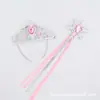 En stock Diadema de Princesa Corona de Frozen Varita Mágica Corona de Corona de Diamantes Electrochapados para Niños Traje de Cetro