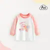 Camiseta de Manga Larga para Bebé Algodón Puro Ropa Interior para Niños Ropa Interior Infantil Prenda Única Superior Ropa de Primavera y Otoño Pijama para Niñas