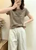 Camiseta de Algodão Canelado Guangzhou Treze Fábricas 220g para Mulheres, Direto da Fábrica, Top de Manga Curta Slim Fit, Exclusivo de Verão para Atacado