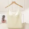 Camisola Larga de Satén de Seda sin Costuras con Push-Up y Copas Fijas para Mujer con Almohadillas en el Pecho, No Necesita Usar Sujetador