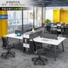 Escritorio y silla de oficina para el personal, combinación moderna y sencilla, mampara para el personal, tarjetero, mesa para 4 o 6 personas