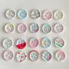 Botões Coloridos com Listras 18mm para Joias DIY Materiais Artesanais Botões para Roupas Sapatos e Meias Acessórios Sapato com Furo Lote Combinando