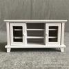 1:Casa de muñecas de 12 pulgadas, cabaña de bricolaje, mini muebles de madera color/blanco, mueble de TV de doble puerta, almacenamiento