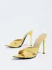Mula de tiras cruzadas de punta fina de tacón de aguja de alta calidad para primavera-verano transfronteriza, zapatos de mujer, a la moda, versátiles, elegantes, sandalias de tacón alto de comercio exterior