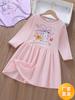 Vestido Infantil Outono 2026 Estilo Roupas Infantis Kuromi Vestido Estiloso My Melody Vestido Infantil de Algodão Manga Longa