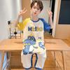Pijama infantil de una pieza fino para niños temporada de verano bebé algodón ropa para el hogar caricatura niño aire acondicionado manga corta saco de dormir