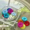 Verano Colorido Dopamina Infancia Arte de Uñas Joyería Estilo INS Botón Adorno Cara de Uña DIY Accesorio de Botón Retro Armadura