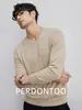 Suéter de Hilo Suave como una Nube, Cálido para Invierno, Amigable con la Piel, Cuello en V para Hombre, Térmico y Versátil para Viajar al Trabajo, Para Usar en Capas, Tejido de Punto de Color Sólido