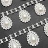 Atacado Em Estoque Formato de Gota Strass Fantasia Pérola Plástico Fileira Strass Decoração de Sapato Corrente Acessórios de Joias DIY Atacado