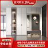 Puerta de entrada, divisor de pared, armario de entrada, personalizado, moderno, simple, de gran capacidad, armario para zapatos de aleación de aluminio con cojín