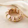 Pulsera Rombo de Acrílico Beige Irregular Transfronteriza Europea y Americana, Pulsera Estilo Retro, Joyería de Diseño Nicho al por Mayor