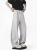 Calça de moletom desconstruída estilo americano para homens, nova marca da moda outono/inverno 2026, calças esportivas soltas, calças casuais versáteis de perna reta da alta rua