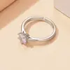 Anillo de Zirconia Corona Clásica de Seis Garras para Mujer, Apertura Ajustable, Anillo de Diamante de Simulación, Tono Vibrante, Mano Rápida, Transmisión en Vivo, Venta Caliente