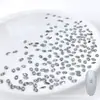 Decoraciones Brillantes para Uñas con Base Plana de Circonita, Mezcla de Circonitas Blancas Mini Pequeñas Biseladas de Base Plana con Forma Irregular Ojo de Caballo