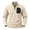 Sudadera con capucha y cremallera de manga larga, cálida, funcional, con cuello alto, para hombre, de forro polar, con bolsillos, deportiva, de peso pesado, para otoño e invierno, transfronteriza