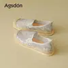 Sapatos de Pescador Augu Shiden com Malha e Sola Grossa para Mulheres 2026 Novos Sapatos de Verão Slip-On Preguiçosos Sapatos Casuais Leves