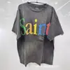 Camiseta de Manga Corta Negra con Estampado de Letras Apiladas, Dibujos Antiguos Vintage de San Miguel Cho