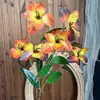 Flores artificiales de orquídea iris de tres puntas, accesorios para arreglos florales de boda, venta al por mayor para fotografía, decoración de estudio, accesorios para rodaje de proyectos