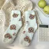 Meias de veludo coral femininas de inverno espessadas meias de pelúcia meias de pelúcia meias de dormir meias para dormir meias quentes