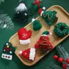 Feltro de Natal boneca pequena chapéu do Papai Noel enfeites enfeites atmosfera decorações presente embalagem de presente