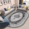 Alfombra Ovalada para Sala de Estar Estilo Persa Europeo y Americano Retro Ins Alfombrilla para Piso de Entrada de Dormitorio Alfombrilla para Pies