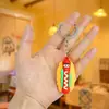Llavero Colgante Creativo y Práctico de Hamburguesa con Papas Fritas Simulación Dibujos Animados Lindo Pegamento Suave Llavero de Pizza Adornos Colgantes Decorativos