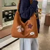 Bolsa Grande con Bordado para Viaje Casual Bolsa de Felpa para Mujer Gamuza Hermosa Nuevo Estilo Versátil 2026 Hombro Único Tote