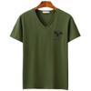Camiseta de manga corta con cuello en V para hombre 2018 nuevo verano estilo coreano casual de algodón undershirt cuello de pollo talla grande media manga