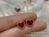 Collar Fanjia con corazón rojo para mujer, cadena gruesa de oro rosa 18 quilates, colgante de corazón de ágata roja, tienda de fábrica