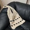 Dopamina Lana Tejida Nuevo Amor Artístico Bolso Tote de Hombro Bolso de Gran Capacidad Bolsa de Compras