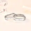 Anillo Abierto Ajustable de Plata de Ley S925 Tonglin Fashion Par de Anillos Estilo K Estilo Ins Joyería Sencilla Anillo de Pareja
