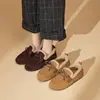 Zapatos de Algodón con Piel Cálida para Exteriores de Moda Francesa 2026 Invierno Nuevos Mocasines Slip-on Suela Suave Con Plus Terciopelo Zapatos Birkenstock