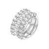 Joyería Hip-Hop Estilo Europeo y Americano Juego de Anillos de Plata S925 Color D Moissanita Vvs Anillo de Boda Personalizado Personalización en Pequeñas Cantidades