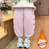 Pantalones de Forro Polar para Niña Otoño Invierno 2026 Estilo Nuevo Moda para Bebé Niña Espesos Casuales Deportivos Pantalones de Chándal Ropa de Invierno para Niños