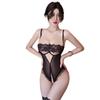 Noche Larga Lencería Sexy Mono Sexy para Mujer Encaje Tentación Push-Up Pijama de No Quitarse Uniforme Tentación 2053
