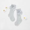 181 Calcetines de tubo medio de primavera y verano para niñas, ligeros, con lazo, bonitos, de malla, transpirables, de color liso.