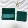 Bolsa de terciopelo para joyería de nuevo estilo para pendientes y collares, bolsa de almacenamiento de joyería con tarjeta interior, bolsa de joyería plegable de alta gama estilo sobre