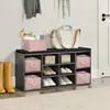 Cesta de Armazenamento em Tecido de Linho 41X31X21cm, Estilo Neutro Minimalista, Com Alças de Corda de Algodão, Cesto Organizador Dobrável para Roupas, Roupas Íntimas e Diversos Domésticos