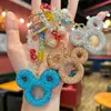 Llavero Brillante de Cabeza de Mickey con Diamantes y Cuentas de Cristal Arcoíris, Colgante Creativo Hecho a Mano con Cuentas para Bolsas de Niñas